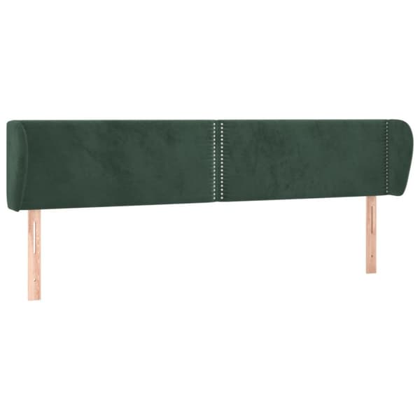 Sänggavel med kanter mörkgrön 183x23x78/88 cm sammet