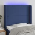 Miniatyrbild 1 av 2: Sänggavel LED blå 83x16x118/128 cm tyg
