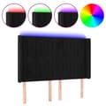 Miniatyrbild 2 av 2: Sänggavel LED svart 147x16x118/128 cm sammet