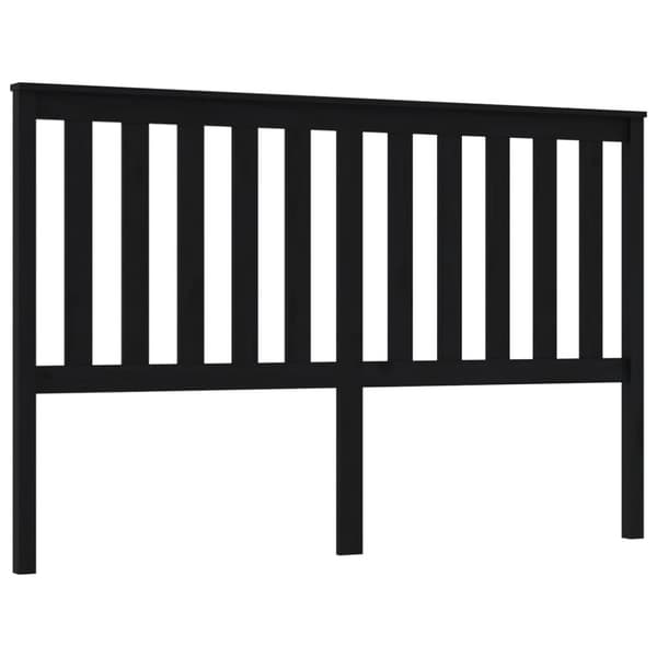 Sänggavel svart 166x6x101 cm massiv furu