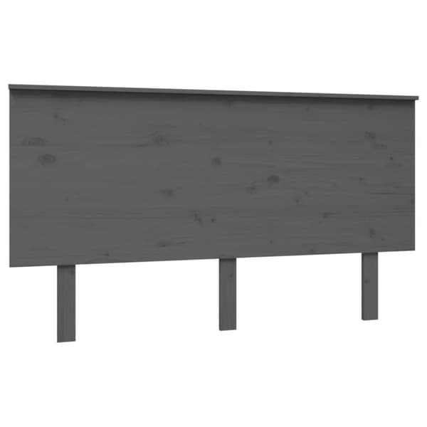 Sänggavel grå 144x6x82,5 cm massiv furu