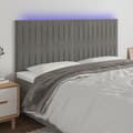 Miniatyrbild 1 av 2: Sänggavel LED ljusgrå 180x5x118/128 cm sammet