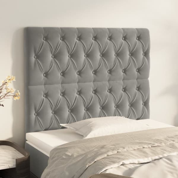 Huvudgavlar 2 st ljusgrå 90x7x78/88 cm sammet