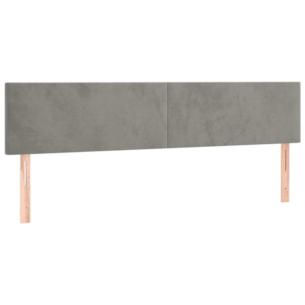 Huvudgavlar 2 st ljusgrå 100x5x78/88 cm sammet