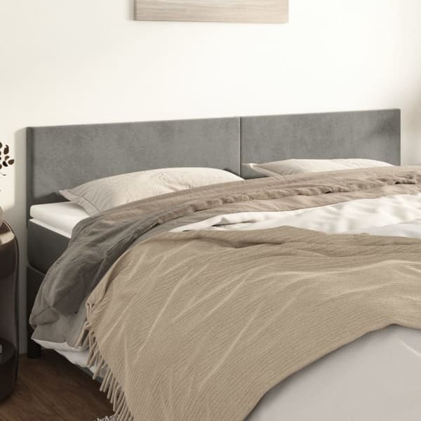 Huvudgavlar 2 st ljusgrå 100x5x78/88 cm sammet