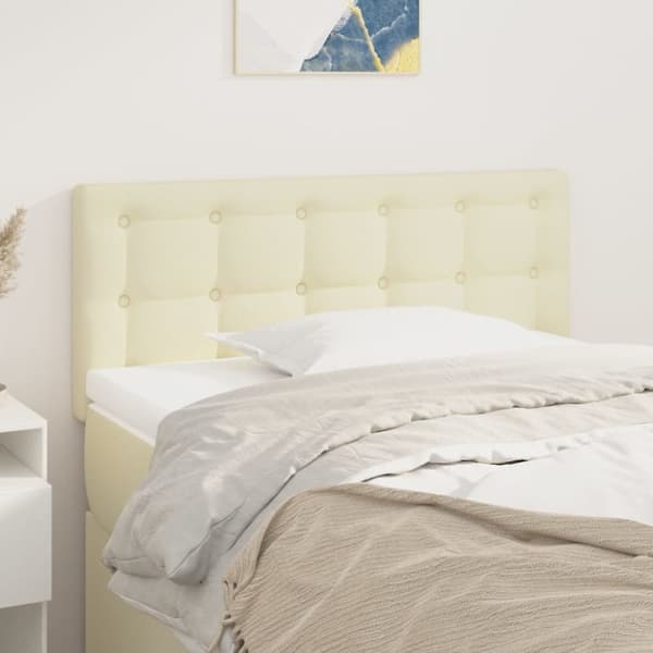 Sänggavel gräddvit 100x5x78/88 cm konstläder