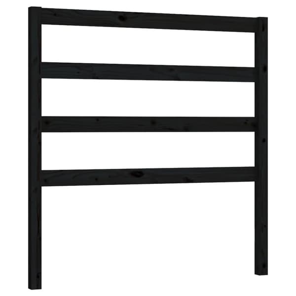 Sänggavel svart 81x4x100 cm massiv furu