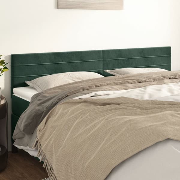 Huvudgavlar 2 st mörkgrön 90x5x78/88 cm sammet