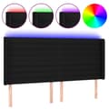 Miniatyrbild 2 av 2: Sänggavel LED svart 183x16x118/128 cm tyg