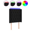 Miniatyrbild 2 av 2: Sänggavel LED svart 83x16x118/128 cm tyg
