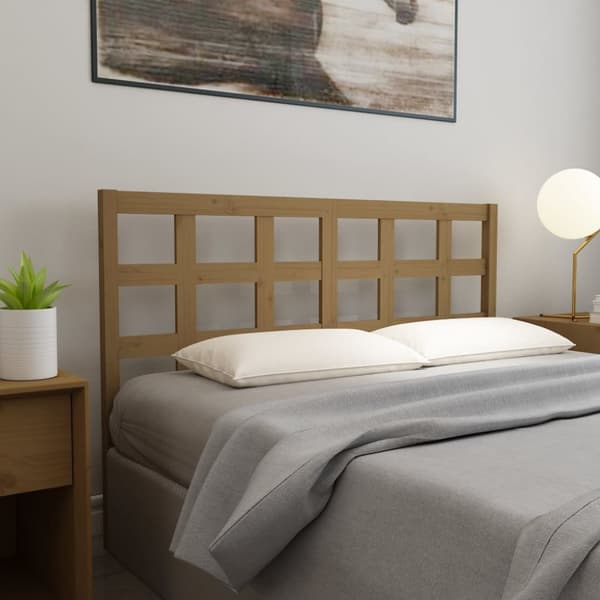 Sänggavel honungsbrun 156x4x100 cm massiv furu