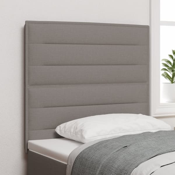 LED Sänggavel Linjer Design Taupe 100 cm Tyg