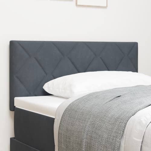 LED Sänggavel med Diamantblock Design i Mörkgrå, 100 cm Sammet