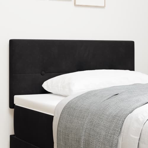 LED Sänggavel med knappar svart 100 cm sammet