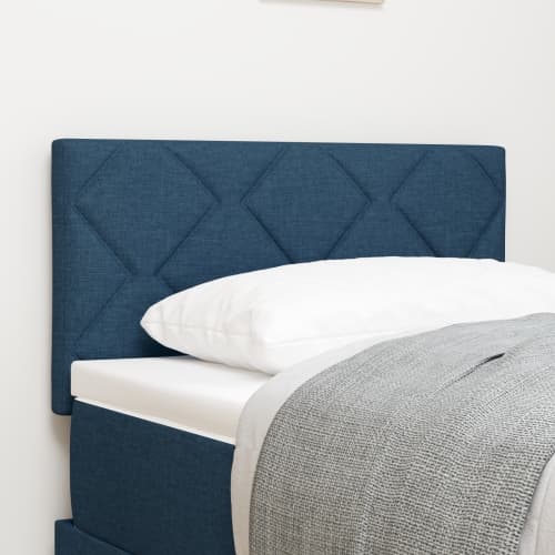 LED sänggavel Diamantblock design Blå 80 cm Tyg