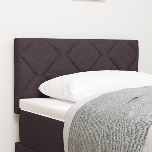 LED-sänggavel Diamant block design Mörk brun 80 cm tyg