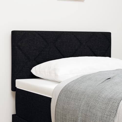 LED Sänggavel Diamantblockdesign Svart 80 cm Tyg