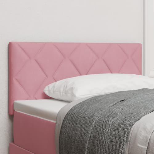 LED Sänggavel Diamantblockdesign Rosa 100 cm Sammet
