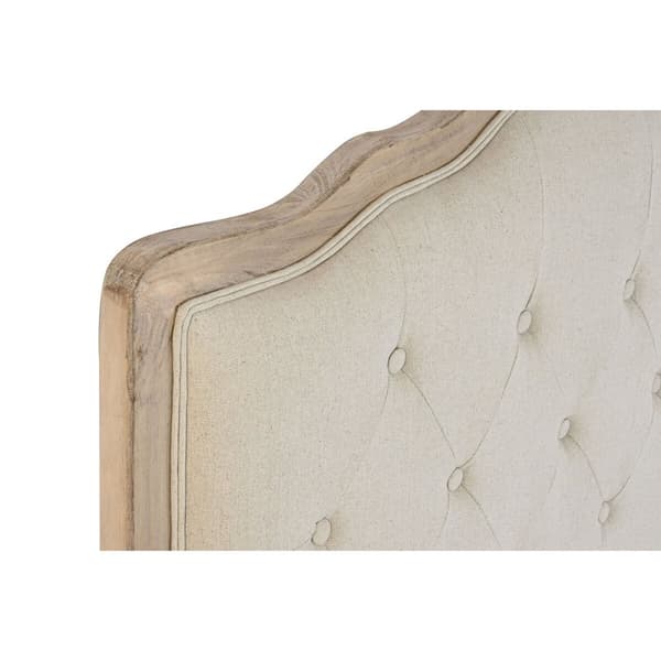 Sengegavl DKD Home Decor Beige Gummitræ 160 x 10 x 120 cm