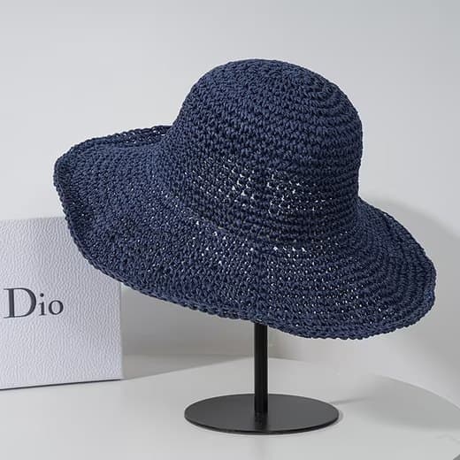 Lollanda Foldbar Stråhat til Damer, Bred Stråhat - Sommer & Strand, 57-59 cm