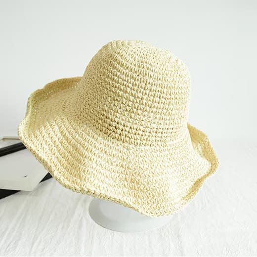 Lollanda Foldbar Stråhat til Damer, Bred Stråhat - Sommer & Strand, 57-59 cm