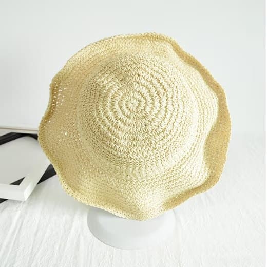 Lollanda Foldbar Stråhat til Damer, Bred Stråhat - Sommer & Strand, 57-59 cm