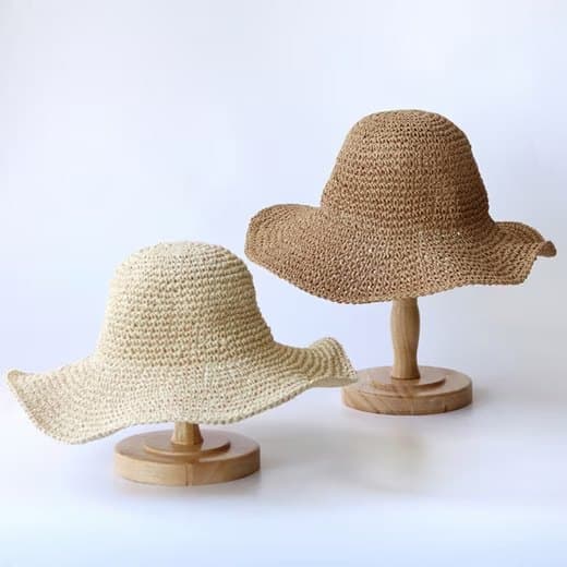 Lollanda Foldbar Stråhat til Damer, Bred Stråhat - Sommer & Strand, 57-59 cm