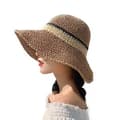 Miniatyrbillede 1 af 5: Lollanda Damehat, Foldbar Stråhat til Kvinder, Bred Stråhat - Sommer & Strand