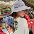 Miniatyrbillede 5 af 5: Lollanda Solhat Dame - Dobbeltvendt UV-beskyttelse, Strandhat, Solbeskyttelseshat med Bred skygge Foldbar Visir Hat