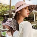 Miniatyrbillede 5 af 5: Lollanda Solhat Dame - Dobbeltvendt UV-beskyttelse, Strandhat, Solbeskyttelseshat med Bred skygge Foldbar Visir Hat