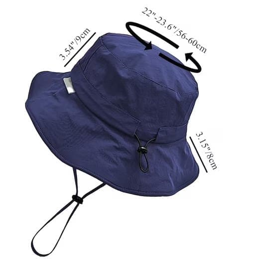 Lollanda Vattentät Solhatt Unisex, solhatt med bred brätte - Fiskarhatt med Hakrem 56-60 cm för Sommaraktiviteter