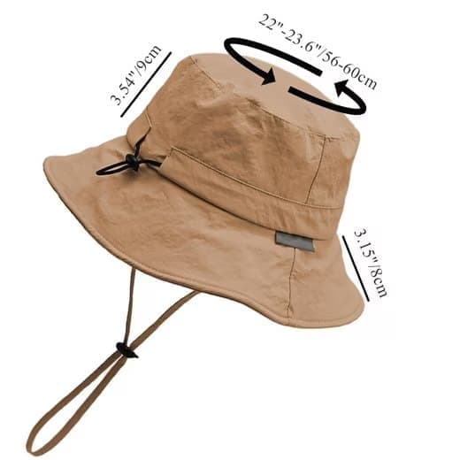 Lollanda Vattentät Solhatt Unisex, solhatt med bred brätte - Fiskarhatt med Hakrem 56-60 cm för Sommaraktiviteter