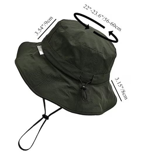 Lollanda Vattentät Solhatt Unisex, solhatt med bred brätte - Fiskarhatt med Hakrem 56-60 cm för Sommaraktiviteter