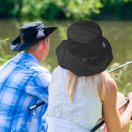 Lollanda Vattentät Solhatt Unisex, solhatt med bred brätte - Fiskarhatt med Hakrem 56-60 cm för Sommaraktiviteter