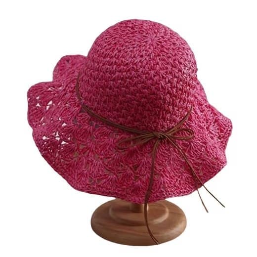 Lollanda Stråhat Damer / Stråhat Damer - Bølget skygge, Håndvævet Solhat 56-58 cm - Brim Foldbar Visir Hat