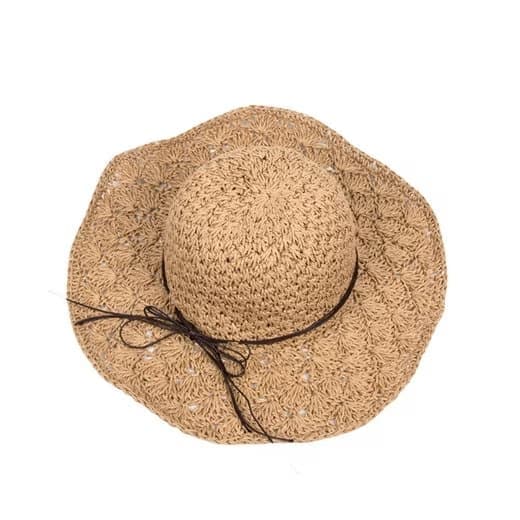 Lollanda Stråhat Damer / Stråhat Damer - Bølget skygge, Håndvævet Solhat 56-58 cm - Brim Foldbar Visir Hat
