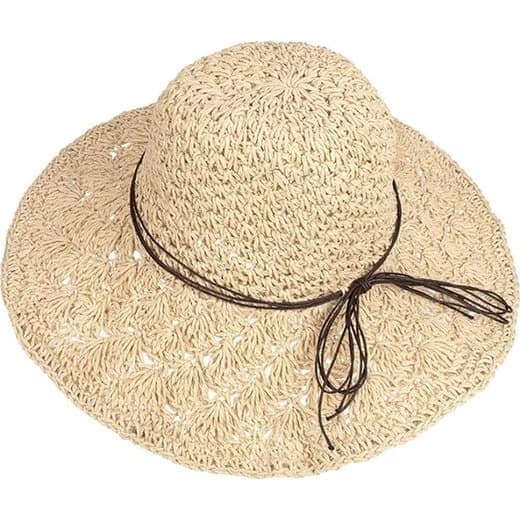 Lollanda Stråhat Damer / Stråhat Damer - Bølget skygge, Håndvævet Solhat 56-58 cm - Brim Foldbar Visir Hat