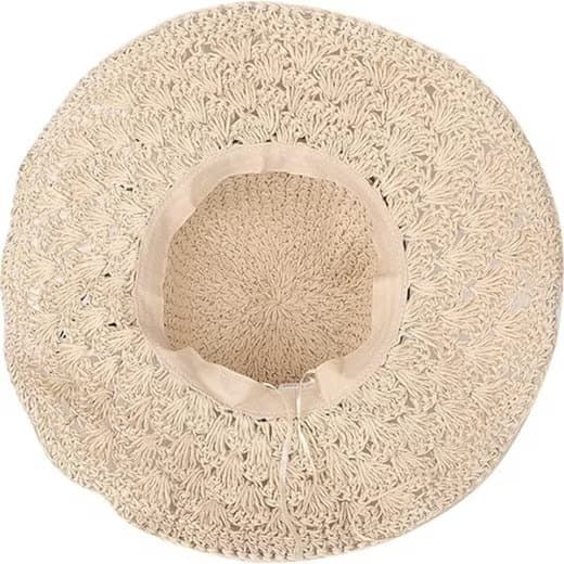 Lollanda Stråhat Damer / Stråhat Damer - Bølget skygge, Håndvævet Solhat 56-58 cm - Brim Foldbar Visir Hat