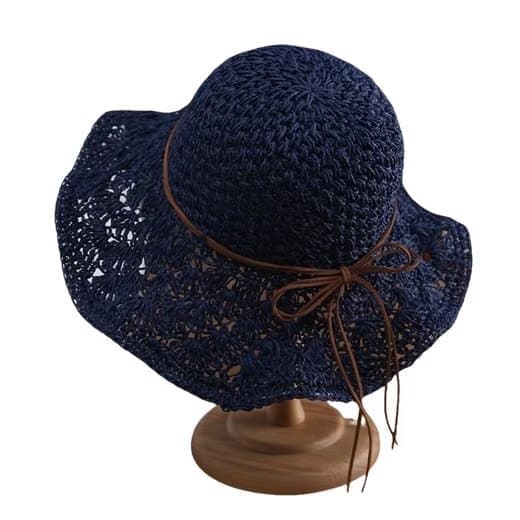 Lollanda Stråhat Damer / Stråhat Damer - Bølget skygge, Håndvævet Solhat 56-58 cm - Brim Foldbar Visir Hat