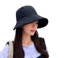 Miniatyrbillede 1 af 6: Lollanda foldbar sommerhat til kvinder, solbeskyttelseshat til kvinder med bred skygge, hestehale design, UV-beskyttelse