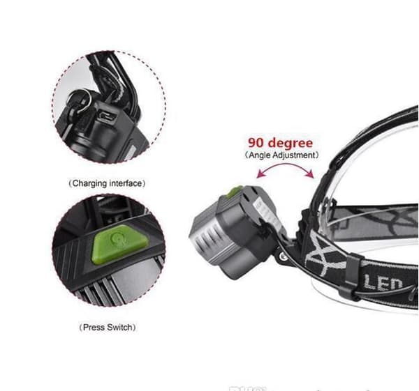 Ekstreme forlygte 5x T6 LED inkl. Batterier load kabel.