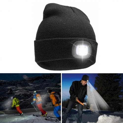 SiGN Mössa med LED-lampa USB - Svart