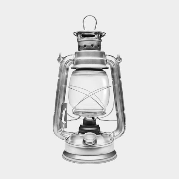 Stormlykta / fotogenlykta NOCK Mysingen X, 250 mm, silver, med veke + 1 liter lampolja