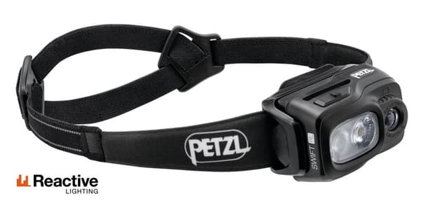 PETZL SWIFT RL 1100 lm,  pannlampa uppladdningsbar Svart