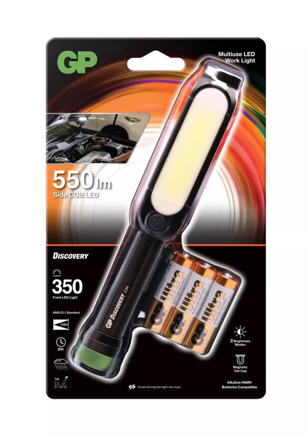 GP Discovery Cob Worklight Torch 550Lm 3xAA