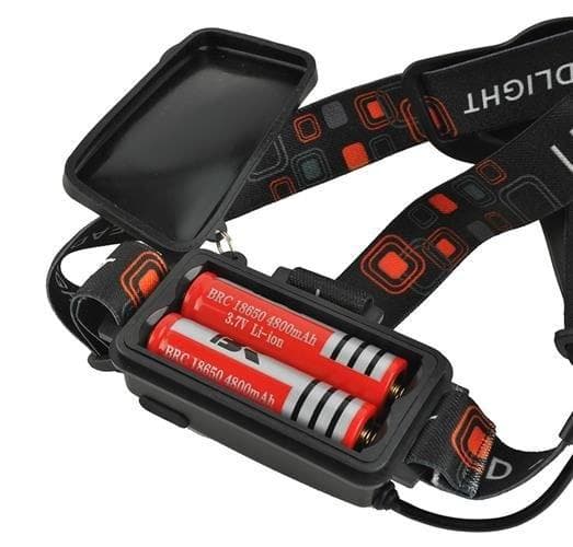 Stærk pandelampe LED CREE T6 Inklusiv batterier og oplader