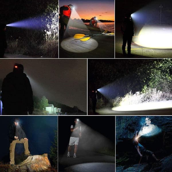Stærk pandelampe LED CREE T6 Inklusiv batterier og oplader