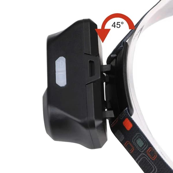 Dobbelt LED hovedlampe COB XPE, der kører camping