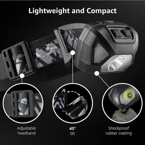 2 delar - USB uppladdningsbar LED-strålkastare, 6 ljuslägen IPX4 Lämplig för cykling, camping, vandring