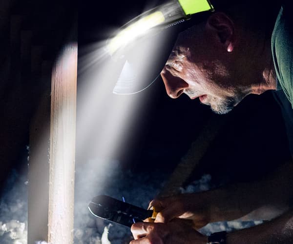 COB LED-otsalamppu / Päälamppu heijastimella – Ladattava